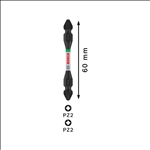 Bosch PRO Impact Schrauberbit mit Doppelklingen u. Pick and Click-Einsätzen, PZ2, 65mm #2608522549