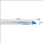 Bosch PRO Medium-Thick Metal precise S1137BEF Blatt, 1,1 x 25 x 225 mm, 2-tlg. #2608658993