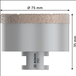 Bosch PRO Ceramic Trockenbohrkrone, 75 x 35 x 14 mm #2608587133