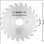 Bosch PRO Scheibenfräser, 105 x 20 x 2,8 mm, 22 Zähne #3608641002
