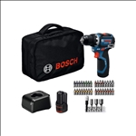 Bosch Akku-Bohrschrauber GSR 12V-32, 2x GBA 12V 2.0Ah, 36-tlg. Zubehör, Werkzeugtasche #06019N7004