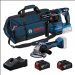 Bosch Set mit 2 18V-Werkzeugen: GWS + GBH + 2x GBA 18V 4.0Ah + GAL + Beutel #0615V0003C