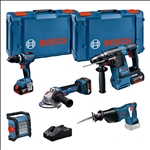 Bosch Combo Kit 18V-Set mit 5 Werkzeugen: GSB + GBH + GWS + GSA + GLI + 3 x Akku #0615A5007S