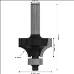 Bosch PRO Abrundfräser, R 8, Schaft 8 mm #2608628341