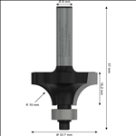 Bosch PRO Abrundfräser, R 10, Schaft 8 mm #2608628342