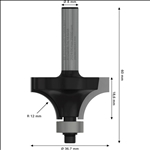 Bosch PRO Abrundfräser, R 12, Schaft 8 mm #2608628343
