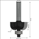 Bosch PRO Hohlkehlfräser, R 8, Schaft 8 mm #2608628363