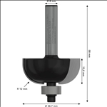 Bosch PRO Hohlkehlfräser, R 12, Schaft 8 mm #2608628365