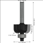 Bosch "PRO Hohlkehlfräser, L 1/4"", Schaft 1/4""" #2608628420