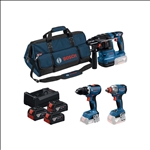 Bosch Combo Kit 18V-Set mit 3 Werkzeugen: GSR + GDX + GBH + 3x5.0Ah + GAL 12V/18V-80 #0615A50093