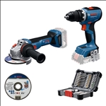Bosch Combo Kit GSR 18V-65 + GWS 18V-11+ Trennscheibe + Bits #0615A50091