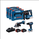 Bosch Combo Kit 18V-Set mit 3 Werkzeugen: GSR + GBH + GWS + 2x GBA 5.0 Ah + GAL 18V-40 #0615A5009G