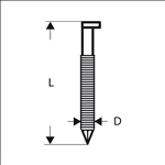 Bosch D-Kopf Streifennagel SN34DK 50R, 2,8 mm, 50 mm, blank, gerillt, 3000er-Pack #2608200014