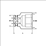 Bosch Steckschlüsseleinsatz, SW 8 mm, L 25 mm, 13 mm, M5, 12,7 mm #1608551004