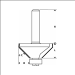 Bosch Fasefräser, 8 mm, B 11 mm, L 15 mm, G 56 mm, 45° #2608628352