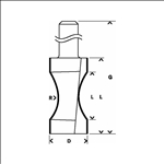 Bosch Flachstabfräser, 8 mm, R1 18,3 mm, D 20,6 mm, L 32 mm, G 63,5 mm #2608628354