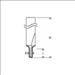 Bosch Nutfräser, 6 mm, D1 3,2 mm, L 7,7 mm, G 51 mm #2608628438