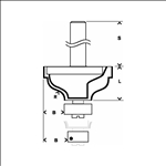Bosch Kantenformfräser A, 8 mm, R1 4,8 mm, B 11 mm, L 14,3 mm, G 57 mm #2608628393