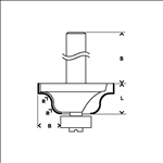 Bosch Kantenformfräser B, 8 mm, R1 4 mm, B 8 mm, L 12,4 mm, G 54 mm #2608628394