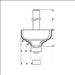 Bosch Kantenformfräser C, 8 mm, R1 4,8 mm, B 9,5 mm, L 14 mm, G 57 mm #2608628396