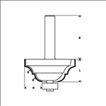 Bosch Kantenformfräser D, 8 mm, R1 6,3 mm, B 15 mm, L 18 mm, G 60 mm #2608628397