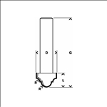 Bosch Kantenform-Hohlkehlfräser, 8 mm, R1 2,4 mm, D 12,7 mm, L 12,4 mm, G 46 mm #2608628398