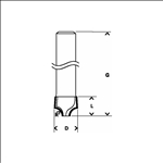 Bosch Viertelstabfräser, 8 mm, R1 3,2 mm, D 9,5 mm, L 10,2 mm, G 41 mm #2608628405