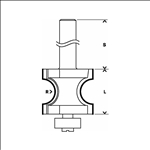 Bosch Halbstabfräser, 8 mm, R1 6 mm, L 19 mm, G 63 mm #2608628360