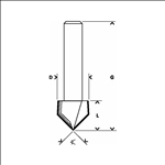 Bosch V-Nutfräser, 6 mm, D1 12,7 mm, L 12,7 mm, G 45 mm, 90° #2608628447