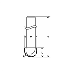 Bosch Hohlkehlfräser, 8 mm, R1 6 mm, D 12 mm, L 9,2 mm, G 40 mm #2608628368