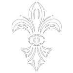 CMT Schnitzschablone für Ornamente an Küchentüren Bourbonische Lilie 250x180mm #CRCS-805