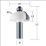 Makita Halbhohlkehlfräser mit Anlauflager Ø 22,2 mm #D-48614