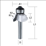 Makita Profilfräser mit Anlauflager Ø 28,6 mm, 4 mm Radius #D-48751