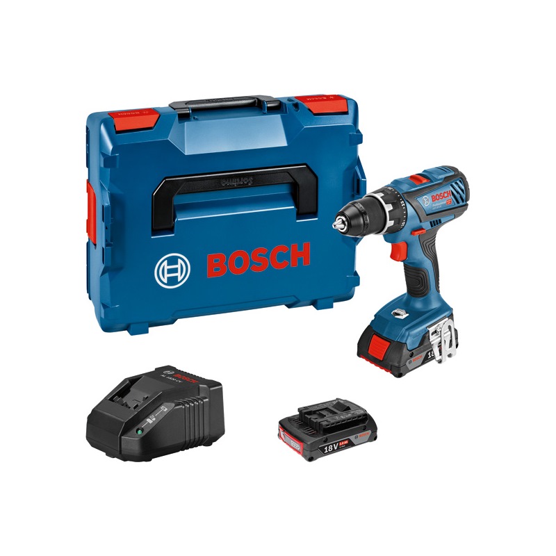 Bosch Akku-Bohrschrauber GSR 18V-28, 2 x Akku GBA 18V 2.0Ah, L-Case #06019H4109