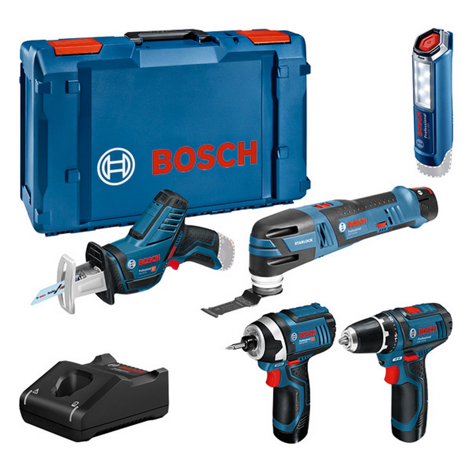 Bosch Combo Kit 5-tlg. 12V: GSR 12V-15/GOP 12V-28/GDR 12V-105/GSA 12V-14/GLI 12V-300 #0615990N1D