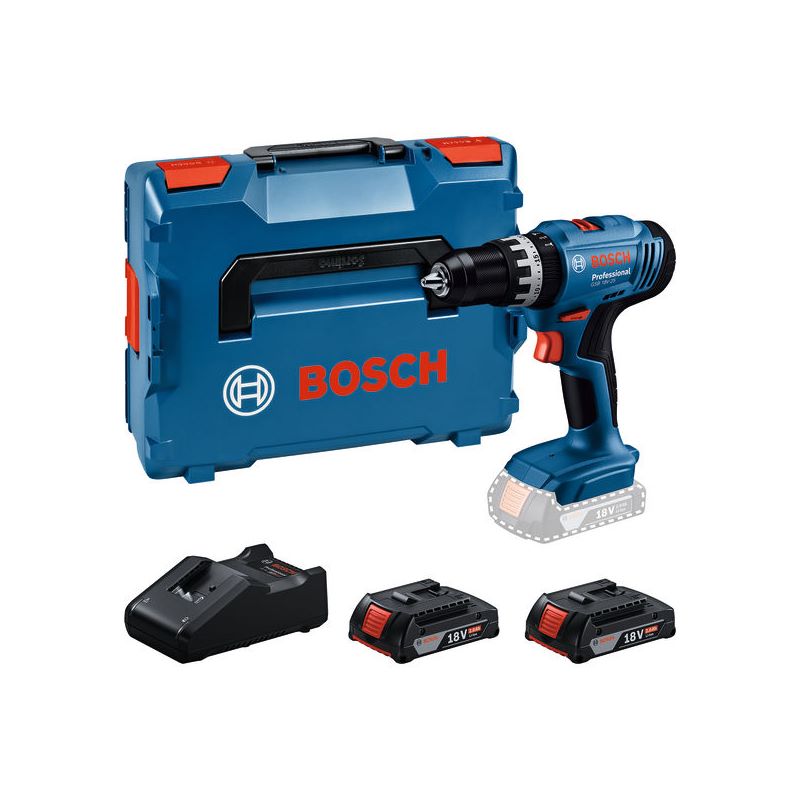 Bosch Akku-Schlagbohrschauber GSB 18V-25, 2 x Akku GBA 18V 2.0Ah in L-BOXX #06019K9302