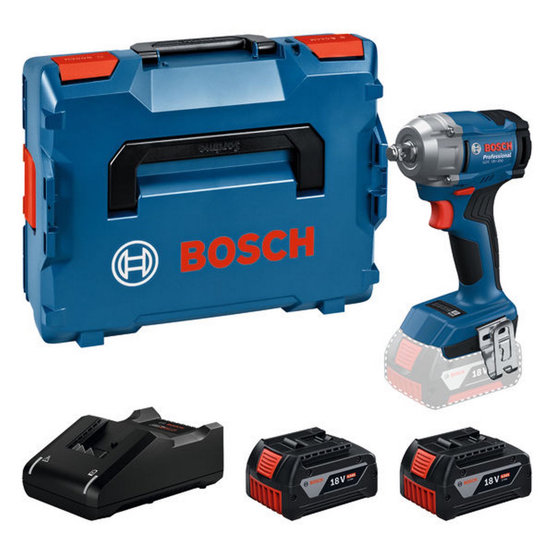 Bosch Akku-Drehschlagschrauber GDS 18V-350, 2 x Akku GBA 18V 4.0Ah in L-BOXX #06019M5022