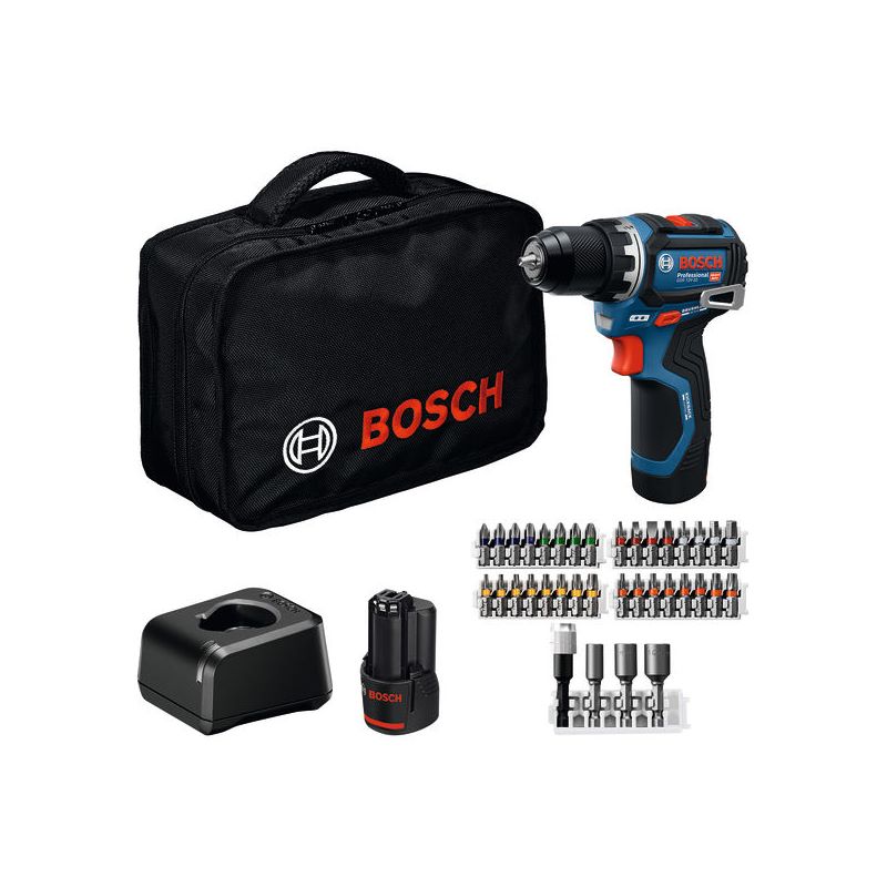 Bosch Akku-Bohrschrauber GSR 12V-32, 2x GBA 12V 2.0Ah, 36-tlg. Zubehör, Werkzeugtasche #06019N7004