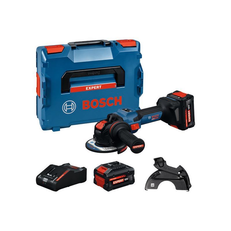 Bosch Akku-Winkelschleifer mit X-LOCK EXWX18V-15S, 2 x EXBA18V-80 #06019M6101