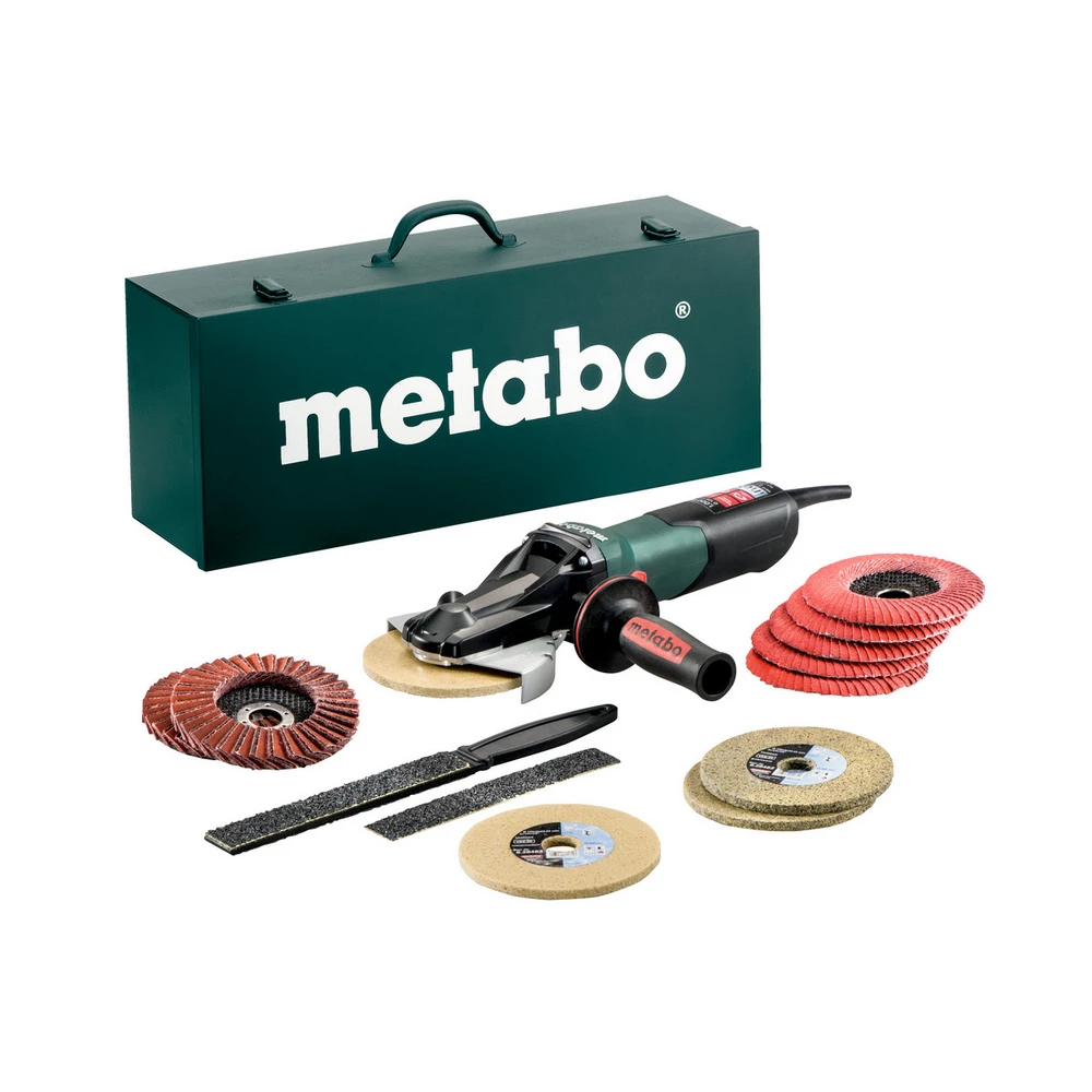 Metabo Flachkopf-Winkelschleifer WEVF 10-125 Quick Inox Set #613080500