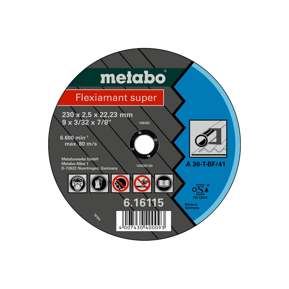 Metabo Flexiamant super 115x2,0x22,23 Stahl, Trennscheibe, gerade Ausführung #616105000