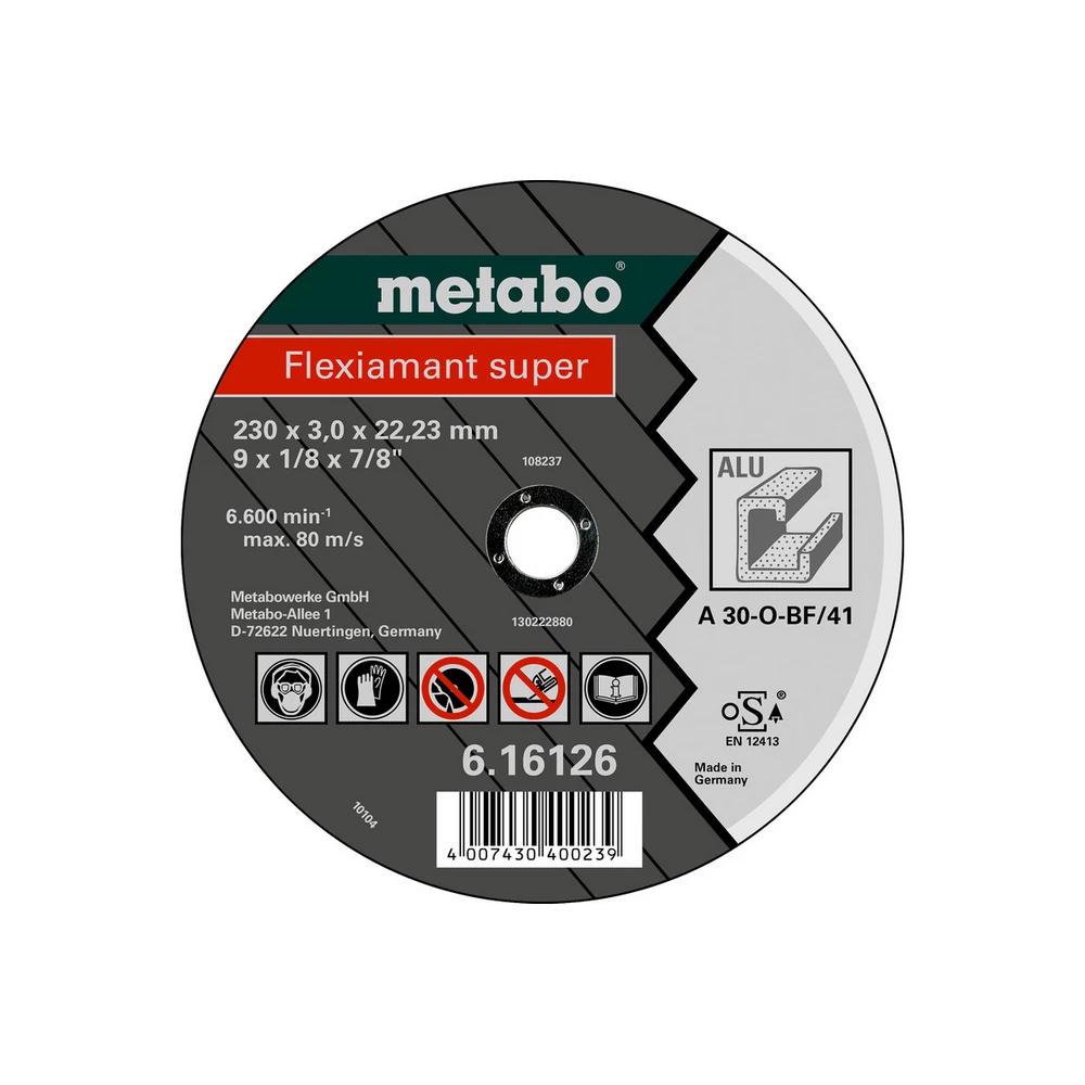 Metabo Flexiamant super 230x3,0x22,23 Alu, Trennscheibe, gerade Ausführung #616126000
