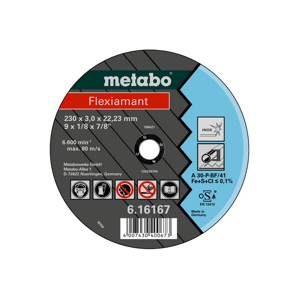 Metabo Flexiamant 125x2,5x22,23 Inox, Trennscheibe, gerade Ausführung #616738000