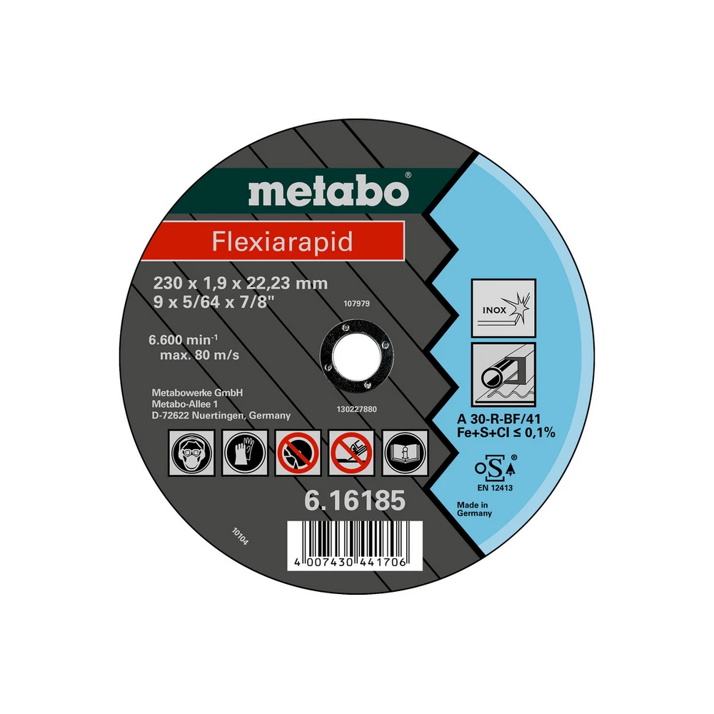 Metabo Flexiarapid 115x1,6x22,23 Inox, Trennscheibe, gerade Ausführung #616181000