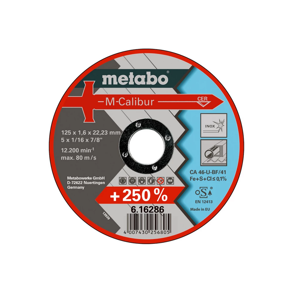 Metabo M-Calibur 125 x 1,6 x 22,23 Inox, TF 41 #616286000