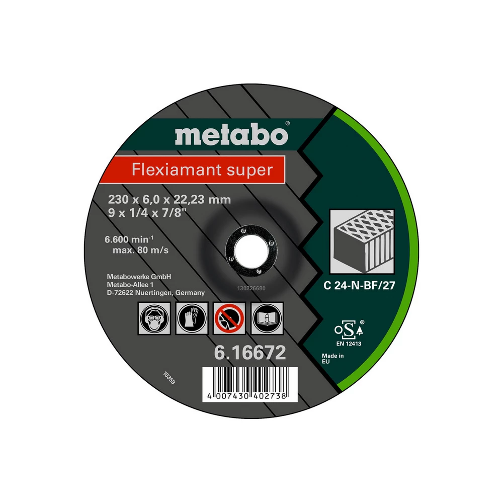Metabo Flexiamant super 125x6,0x22,23 Stein, Schruppscheibe, gekröpfte Ausführung #616731000