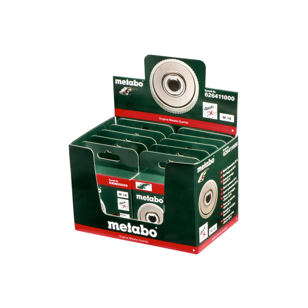 Metabo 10 Quick-Spannmutter M 14 im Display, für alle Winkelschleifer #626411000