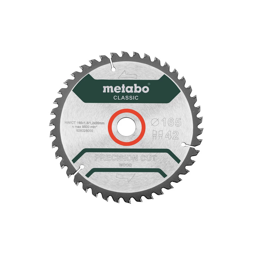 Metabo Sägeblatt precision cut wood - classic, 165x1,8/1,2x20 Z42 WZ 5° #628026000 
