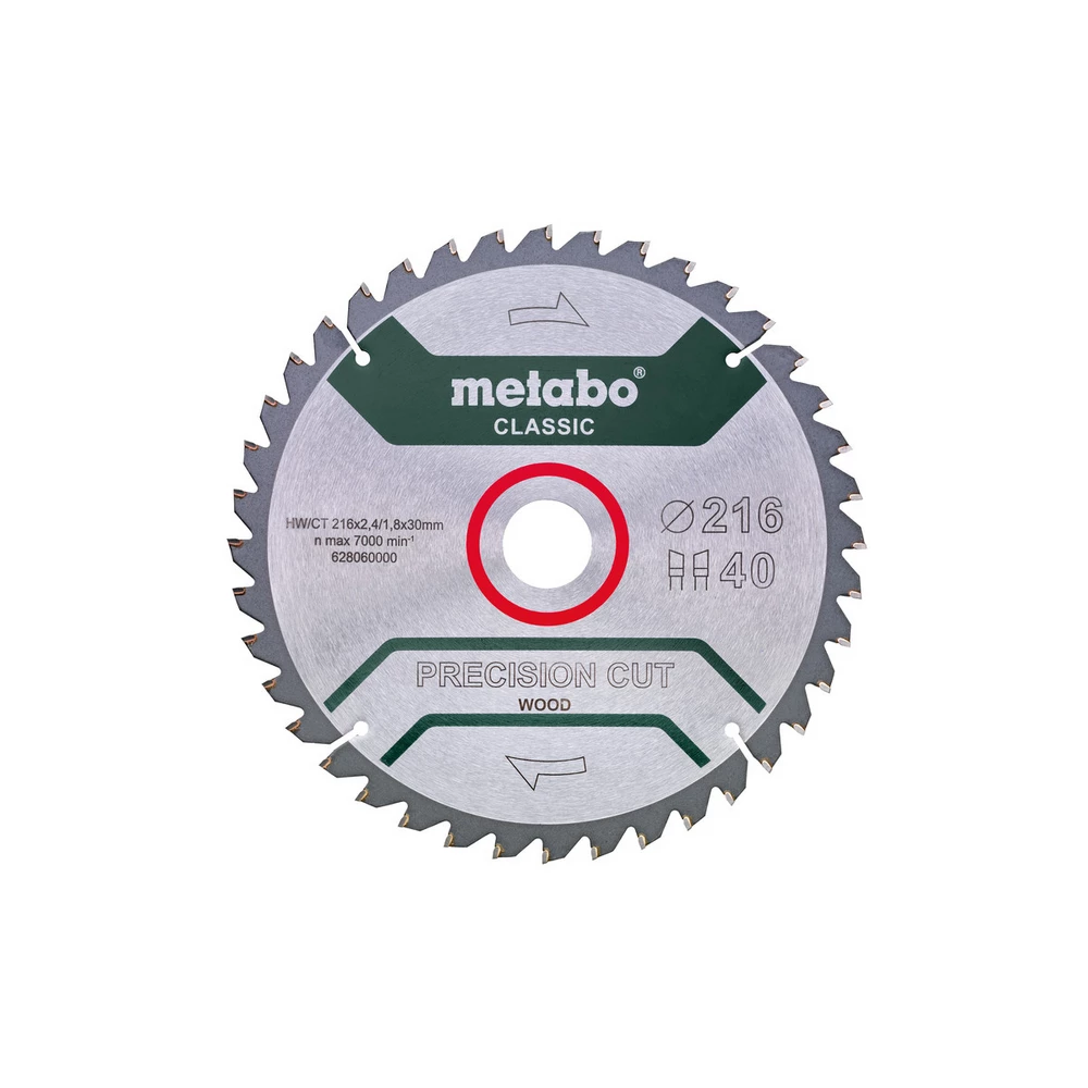 Metabo Sägeblatt precision cut wood - classic", 254x2,4/1,6x30, Z40 WZ 20° /B #628326000 "