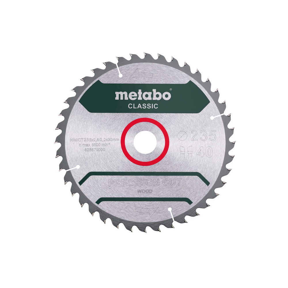 Metabo Sägeblatt precision cut wood - classic, 235x2,8/2,0x30 Z40 WZ 15° /B #628680000 